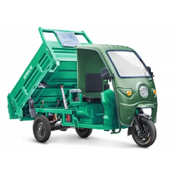 Грузовой электротрицикл Rutrike D5 КАБИНА гидравлика 1700 60V1200W Зеленый